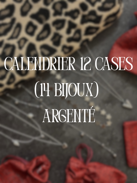 Calendrier de l'Avent doré 12 cases (14 bijoux) ARGENTÉ/DORÉ