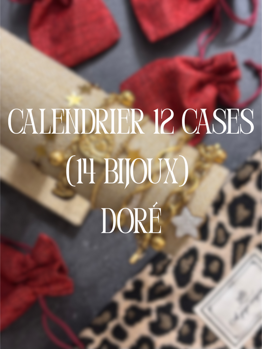 Calendrier de l'Avent doré 12 cases (14 bijoux) DORÉ/ARGENTÉ